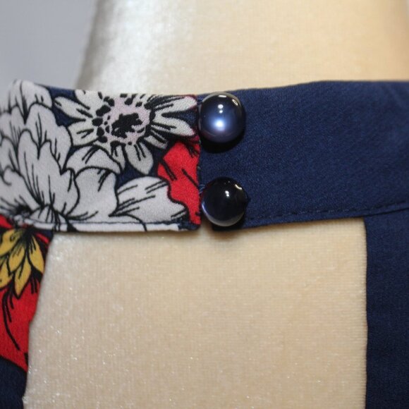 Miami Navy Floral Sleeveless Boarder Print Dress - Picture 9 of 16